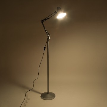 GLOBOSTAR® AUDREY  Vintage Επιδαπέδιο Φωτιστικό με Ντουί 1 x E27 AC 220-240V IP20 - Ασημί - Μ15 x Π15 x Υ190cm