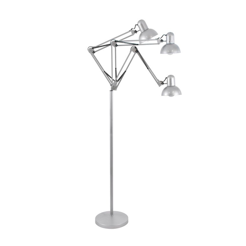 GLOBOSTAR® AUDREY  Vintage Επιδαπέδιο Φωτιστικό με Ντουί 1 x E27 AC 220-240V IP20 - Ασημί - Μ15 x Π15 x Υ190cm