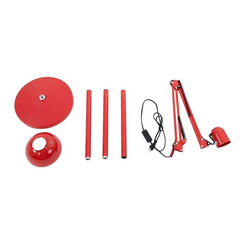 GLOBOSTAR® AUDREY  Vintage Επιδαπέδιο Φωτιστικό με Ντουί 1 x E27 AC 220-240V IP20 - Κόκκινο - Μ15 x Π15 x Υ190cm