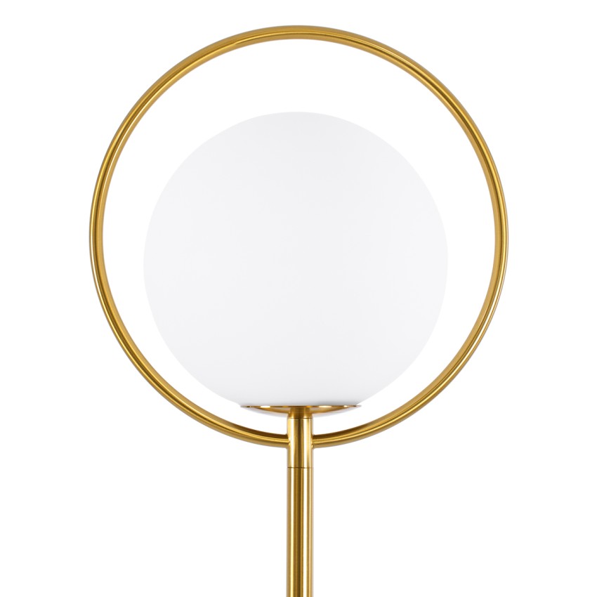 VERSAILLES  Μοντέρνο Επιδαπέδιο Φωτιστικό Μονόφωτο 1 x E27 IP20 Χρυσό Αλουμίνιο , Λευκό Γυαλί με Γκρι Μάρμαρο - Μ35 x Π35 x Υ170cm