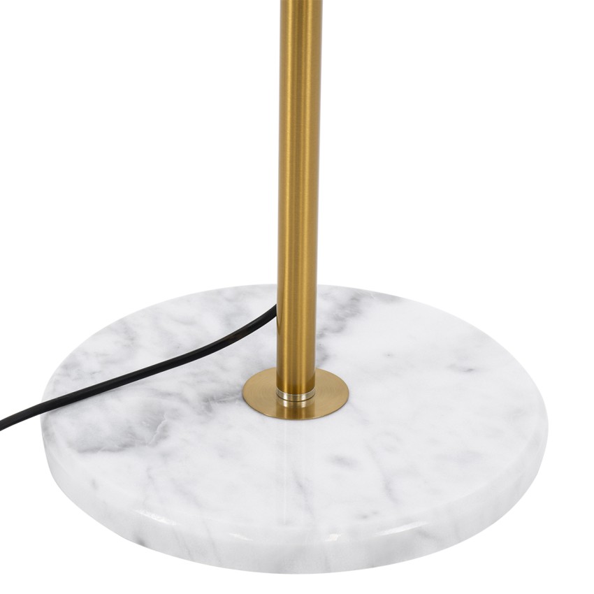 VERSAILLES  Μοντέρνο Επιδαπέδιο Φωτιστικό Μονόφωτο 1 x E27 IP20 Χρυσό Αλουμίνιο , Λευκό Γυαλί με Γκρι Μάρμαρο - Μ35 x Π35 x Υ170cm