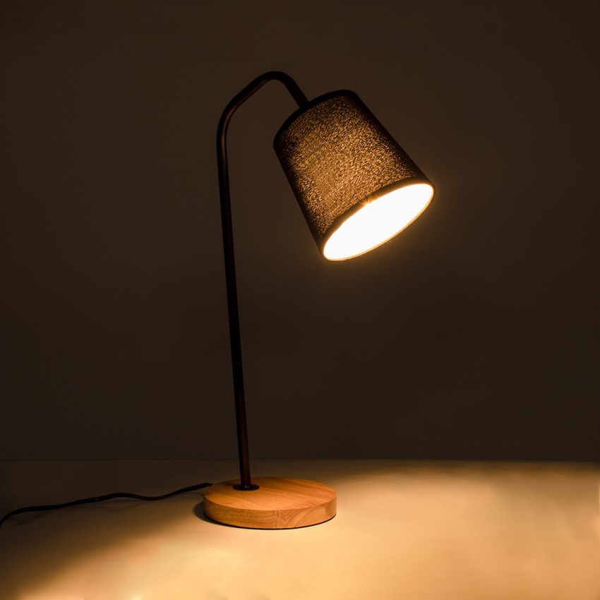 BARNABY Μοντέρνο Επιτραπέζιο Φωτιστικό Πορτατίφ Μονόφωτο 1 x E27 Μαύρο Μεταλλικό με Καπέλο και Ξύλινη Καφέ Βάση Καμπάνα Φ13 x Υ48cm BARNABY Μοντέρνο Επιτραπέζιο Φωτιστικό Πορτατίφ Μονόφωτο 1 x E27 Μαύρο Μεταλλικό με Καπέλο και Ξύλινη Καφέ Βάση Καμπάνα Φ13 x Υ48cm