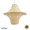 JUNIPER  Boho Κρεμαστό Φωτιστικό Καμπάνα Μονόφωτο 1 x E27 IP20 Μπεζ Ξύλο - Μ100 x Π100 x Υ90cm