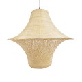 JUNIPER  Boho Κρεμαστό Φωτιστικό Καμπάνα Μονόφωτο 1 x E27 IP20 Μπεζ Ξύλο - Μ100 x Π100 x Υ90cm