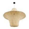 JUNIPER  Boho Κρεμαστό Φωτιστικό Καμπάνα Μονόφωτο 1 x E27 IP20 Μπεζ Ξύλο - Μ100 x Π100 x Υ90cm