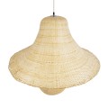 JUNIPER  Boho Κρεμαστό Φωτιστικό Καμπάνα Μονόφωτο 1 x E27 IP20 Μπεζ Ξύλο - Μ100 x Π100 x Υ90cm