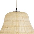 JUNIPER  Boho Κρεμαστό Φωτιστικό Καμπάνα Μονόφωτο 1 x E27 IP20 Μπεζ Ξύλο - Μ100 x Π100 x Υ90cm
