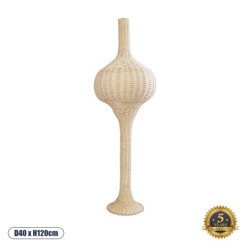 ALADDIN  Boho Επιδαπέδιο Φωτιστικό Μονόφωτο 1 x E27 IP20 Μπεζ Ξύλο - Μ40 x Π40 x Υ120cm