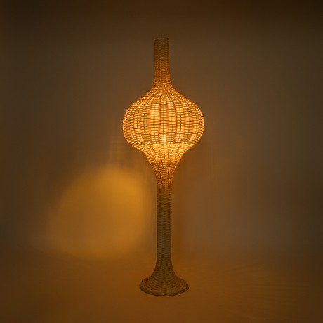 ALADDIN  Boho Επιδαπέδιο Φωτιστικό Μονόφωτο 1 x E27 IP20 Μπεζ Ξύλο - Μ40 x Π40 x Υ120cm