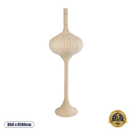 ALADDIN  Boho Επιδαπέδιο Φωτιστικό Μονόφωτο 1 x E27 IP20 Μπεζ Ξύλο - Μ60 x Π60 x Υ180cm