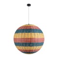 CABALLEROS  Boho Κρεμαστό Φωτιστικό Μπάλα Μονόφωτο 1 x E27 IP20 Πολύχρωμο Ξύλο - Μ70 x Π70 x Υ70cm