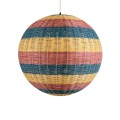 CABALLEROS  Boho Κρεμαστό Φωτιστικό Μπάλα Μονόφωτο 1 x E27 IP20 Πολύχρωμο Ξύλο - Μ70 x Π70 x Υ70cm