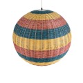 CABALLEROS  Boho Κρεμαστό Φωτιστικό Μπάλα Μονόφωτο 1 x E27 IP20 Πολύχρωμο Ξύλο - Μ70 x Π70 x Υ70cm