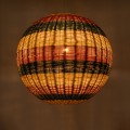 CABALLEROS  Boho Κρεμαστό Φωτιστικό Μπάλα Μονόφωτο 1 x E27 IP20 Πολύχρωμο Ξύλο - Μ100 x Π100 x Υ100cm