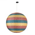 CABALLEROS  Boho Κρεμαστό Φωτιστικό Μπάλα Μονόφωτο 1 x E27 IP20 Πολύχρωμο Ξύλο - Μ100 x Π100 x Υ100cm