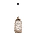 ECUADOR  Boho Κρεμαστό Φωτιστικό Πλέγμα Μονόφωτο 1 x E27 IP20 Μπεζ Rattan - Μ23 x Π23 x Υ50cm