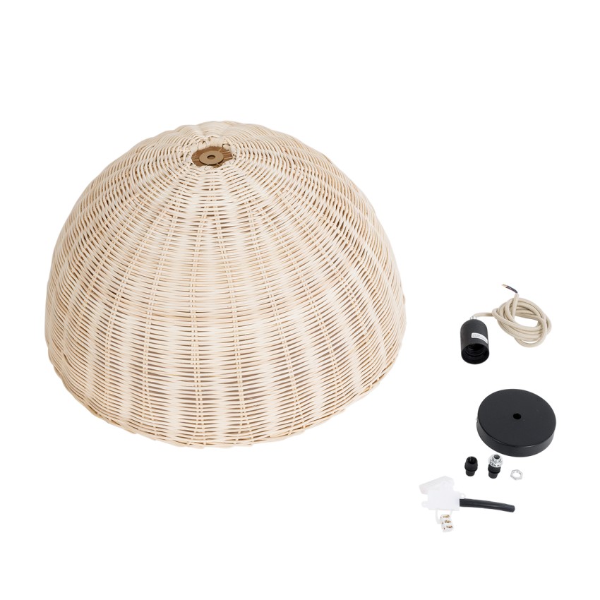GLOBOSTAR® MONTANA  Boho Κρεμαστό Φωτιστικό Οροφής με Ντουί 1 x E27 AC 220-240V IP20 - Μπεζ - Μ50 x Π50 x Υ25cm