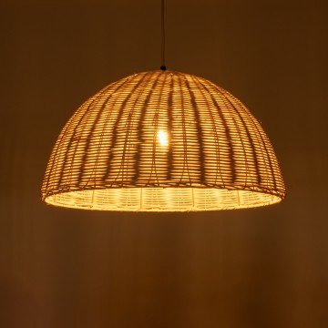 GLOBOSTAR® MONTANA  Boho Κρεμαστό Φωτιστικό Οροφής με Ντουί 1 x E27 AC 220-240V IP20 - Μπεζ - Μ50 x Π50 x Υ25cm