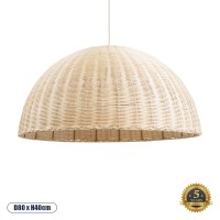 GLOBOSTAR® MONTANA  Boho Κρεμαστό Φωτιστικό Οροφής με Ντουί 1 x E27 AC 220-240V IP20 - Μπεζ - Μ80 x Π80 x Υ40cm