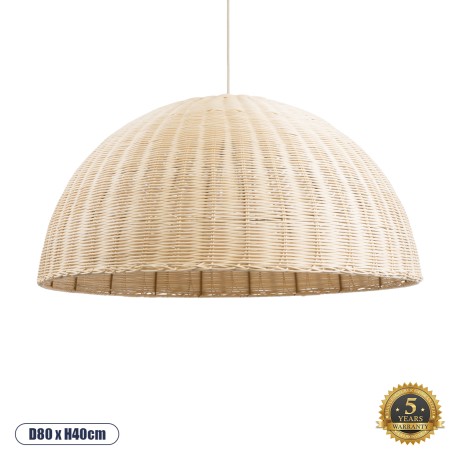 GLOBOSTAR® MONTANA  Boho Κρεμαστό Φωτιστικό Οροφής με Ντουί 1 x E27 AC 220-240V IP20 - Μπεζ - Μ80 x Π80 x Υ40cm