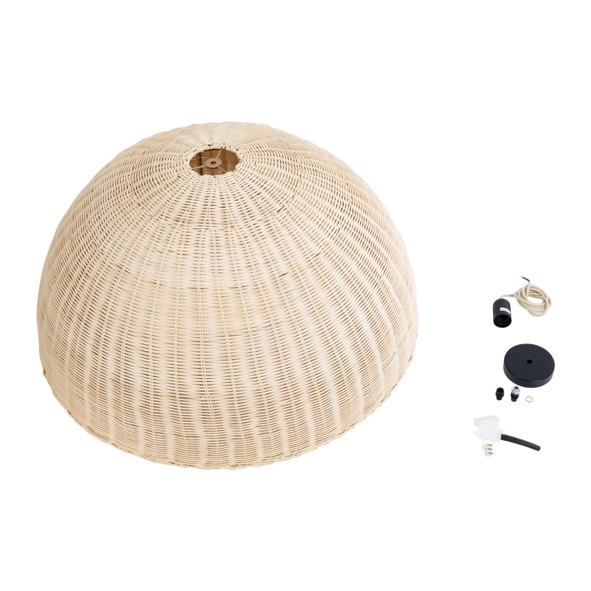 GLOBOSTAR® MONTANA  Boho Κρεμαστό Φωτιστικό Οροφής με Ντουί 1 x E27 AC 220-240V IP20 - Μπεζ - Μ80 x Π80 x Υ40cm