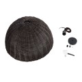 MONTANA  Boho Κρεμαστό Φωτιστικό Καμπάνα Μονόφωτο 1 x E27 IP20 Καφέ Ξύλο - Μ50 x Π50 x Υ25cm