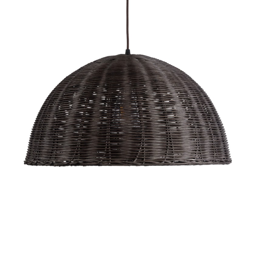MONTANA  Boho Κρεμαστό Φωτιστικό Καμπάνα Μονόφωτο 1 x E27 IP20 Καφέ Ξύλο - Μ50 x Π50 x Υ25cm