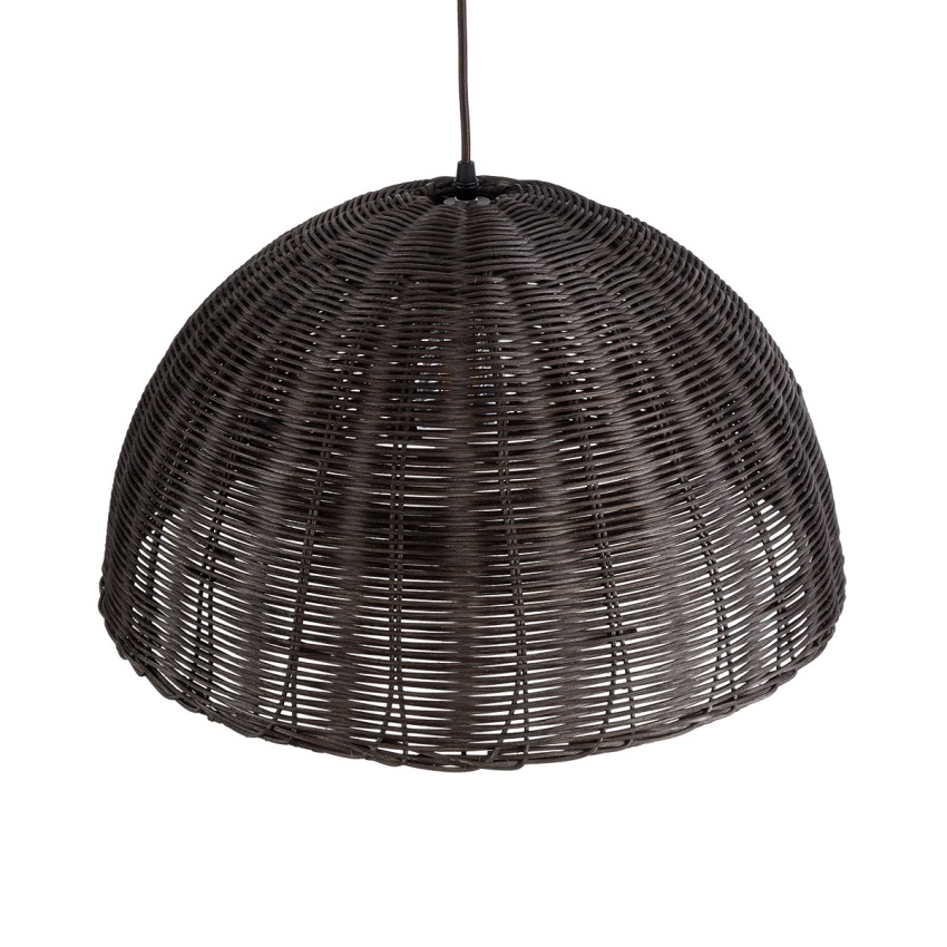MONTANA  Boho Κρεμαστό Φωτιστικό Καμπάνα Μονόφωτο 1 x E27 IP20 Καφέ Ξύλο - Μ50 x Π50 x Υ25cm