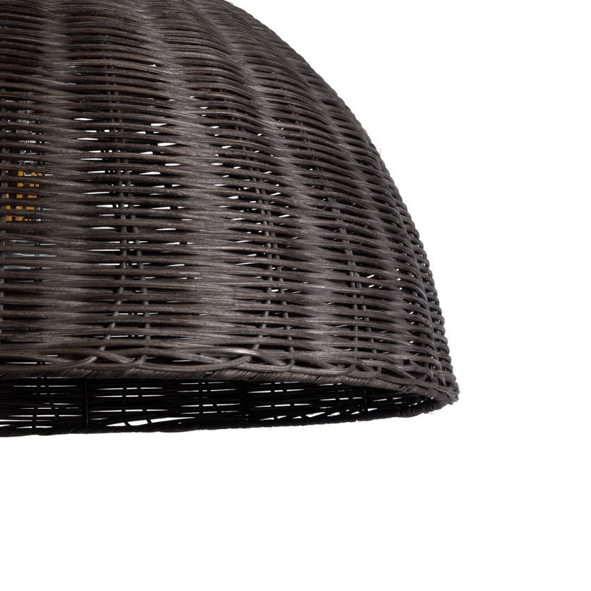 MONTANA  Boho Κρεμαστό Φωτιστικό Καμπάνα Μονόφωτο 1 x E27 IP20 Καφέ Ξύλο - Μ50 x Π50 x Υ25cm