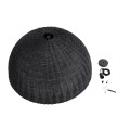MONTANA  Boho Κρεμαστό Φωτιστικό Καμπάνα Μονόφωτο 1 x E27 IP20 Μαύρο Ξύλο - Μ80 x Π80 x Υ40cm