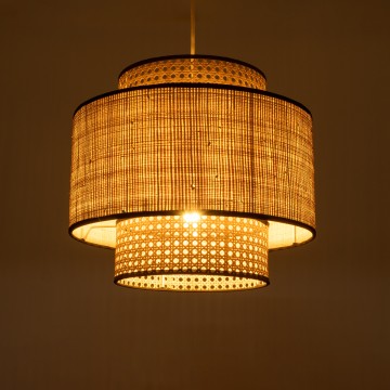 GLOBOSTAR® BRAVADO  Boho Κρεμαστό Φωτιστικό Οροφής με Ντουί 1 x E27 AC 220-240V IP20 - Μπεζ- Μ40 x Π40 x Υ35cm