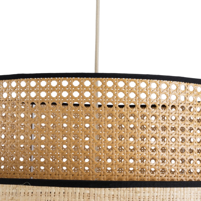 BRAVADO  Boho Κρεμαστό Φωτιστικό Πλέγμα Μονόφωτο 1 x E27 IP20 Καφέ & Μπεζ Ξύλο - Μ70 x Π70 x Υ58cm