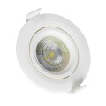 GLOBOSTAR® DE VALERA  Χωνευτό Κινούμενο Downlight Σποτ LED 5W 500lm 60° AC 220-240V IP20 Ψυχρό Λευκό 6000K - Bridgelux SMD Chip & TÜV SÜD Driver - Λευκό Ματ - Μ9 x Π9 x Υ4cm / Q8cm