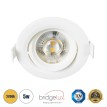 DE VALERA  Χωνευτό LED Κινούμενο Spot Downlight 5W 470lm 60° AC 220-240V IP44 Φ9cm x Υ4cm - Στρόγγυλο - Λευκό - Θερμό Λευκό 2700K - Bridgelux Chip - TÜV Certified Driver