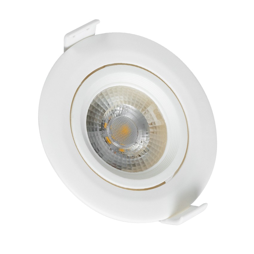 DE VALERA  Χωνευτό LED Κινούμενο Spot Downlight 5W 470lm 60° AC 220-240V IP44 Φ9cm x Υ4cm - Στρόγγυλο - Λευκό - Θερμό Λευκό 2700K - Bridgelux Chip - TÜV Certified Driver