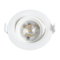 DE VALERA  Χωνευτό LED Κινούμενο Spot Downlight 5W 470lm 60° AC 220-240V IP44 Φ9cm x Υ4cm - Στρόγγυλο - Λευκό - Θερμό Λευκό 2700K - Bridgelux Chip - TÜV Certified Driver