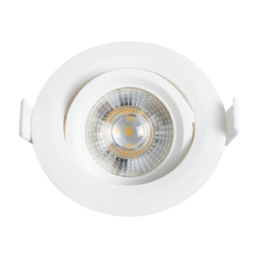 DE VALERA  Χωνευτό LED Κινούμενο Spot Downlight 5W 470lm 60° AC 220-240V IP44 Φ9cm x Υ4cm - Στρόγγυλο - Λευκό - Θερμό Λευκό 2700K - Bridgelux Chip - TÜV Certified Driver
