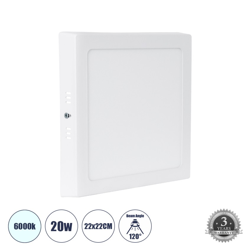 Εξωτερικό LED Panel 22x22cm 20W 2180lm 120° AC 220-240V IP20 Μ22 x Π22 x Υ3cm Ψυχρό Λευκό 6000K Εξωτερικό LED Panel 22x22cm 20W 2180lm 120° AC 220-240V IP20 Μ22 x Π22 x Υ3cm Ψυχρό Λευκό 6000K