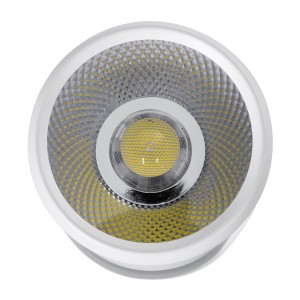 DETRONIC  Επιφανειακό Κινούμενο Spot Downlight LED 10W 1350lm 24° AC 220-240V IP20 Φ9cm x Υ16cm - Στρόγγυλο - Λευκό - Ψυχρό Λευκό 6000K - Bridgelux COB - TÜV Certified Driver