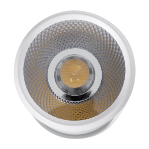DETRONIC  Επιφανειακό Κινούμενο Spot Downlight LED 10W 1300lm 24° AC 220-240V IP20 Φ9cm x Υ16cm - Στρόγγυλο - Λευκό - Φυσικό Λευκό 4500K - Bridgelux COB - TÜV Certified Driver