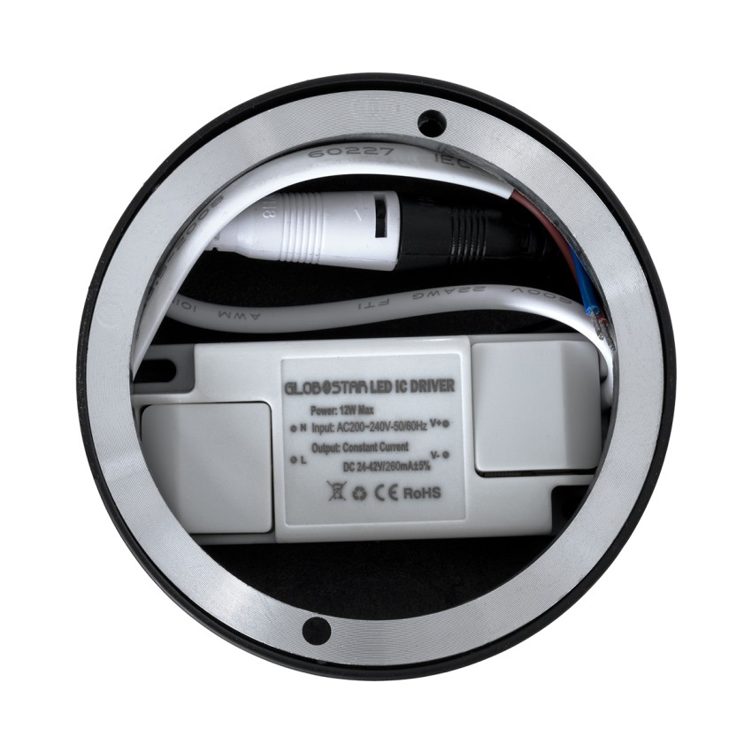 DETRONIC  Επιφανειακό Κινούμενο Spot Downlight LED 10W 1350lm 24° AC 220-240V IP20 Φ9cm x Υ16cm - Στρόγγυλο - Μαύρο - Ψυχρό Λευκό 6000K - Bridgelux COB - TÜV Certified Driver