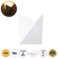 STEALTH  Φωτιστικό Τοίχου - Απλίκα Αρχιτεκτονικού Φωτισμού Εσωτερικού/Εξωτερικού Χώρου Up or Down LED 10W 1000lm 60° AC220-240V Αδιάβροχο IP65 - Σώμα Αλουμινίου & Tempered Glass - Μ17 x Π17 x Υ7.5cm - Θερμό Λευκό 2700K - Λευκό - Bridgelux Chip