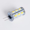 GLOBOSTAR® G4BACK  Λάμπα G4 LED 5W 500lm 320° DC 12-24V IP20 Ψυχρό Λευκό 6000K Dimmable - Sanan SMD Chip - Back Pin - Μ1.8 x Π1.8 x Υ4.3cm