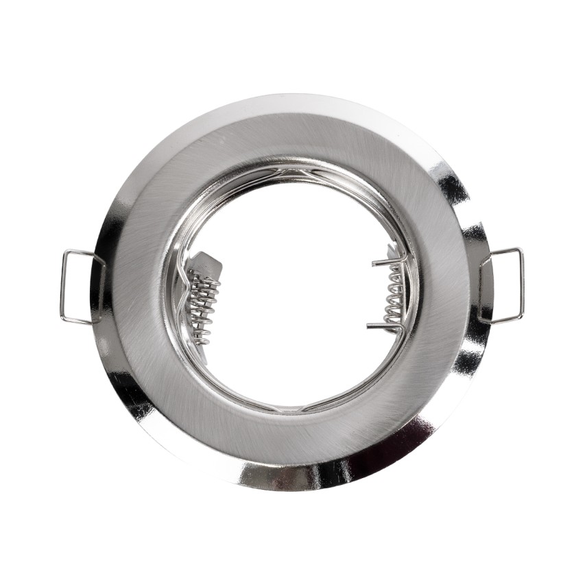 GLOBOSTAR® RAFY  Χωνευτή Βάση για Σποτ MR16 με Ντουί GU10/GU5.3 IP20 - Νίκελ Βούρτσας - Μ8.3 x Π8.3 x Υ3.1cm / Q6cm