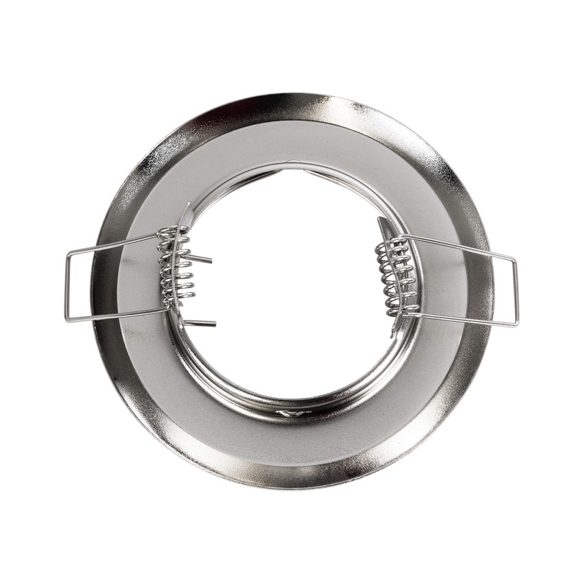 GLOBOSTAR® RAFY  Χωνευτή Βάση για Σποτ MR16 με Ντουί GU10/GU5.3 IP20 - Νίκελ Βούρτσας - Μ8.3 x Π8.3 x Υ3.1cm / Q6cm