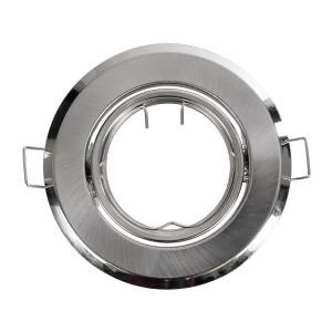 GLOBOSTAR® RAFY  Χωνευτή Κινούμενη Βάση για Σποτ MR16 με Ντουί GU10/GU5.3 IP20 - Νίκελ Βούρτσας - Μ9.2 x Π9.2 x Υ3.1cm / Q7cm