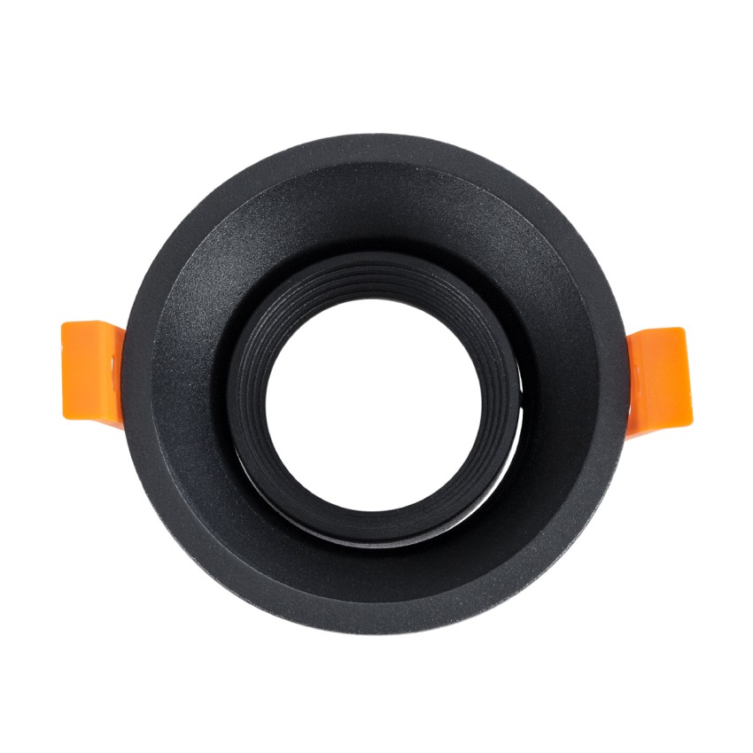 GLOBOSTAR® ALPHA  Χωνευτή Κινούμενη Βάση για Σποτ MR16 με Ντουί GU10/GU5.3 IP20 - Μαύρο Ματ - Μ9.4 x Π9.4 x Υ4.2cm / Q8.3cm