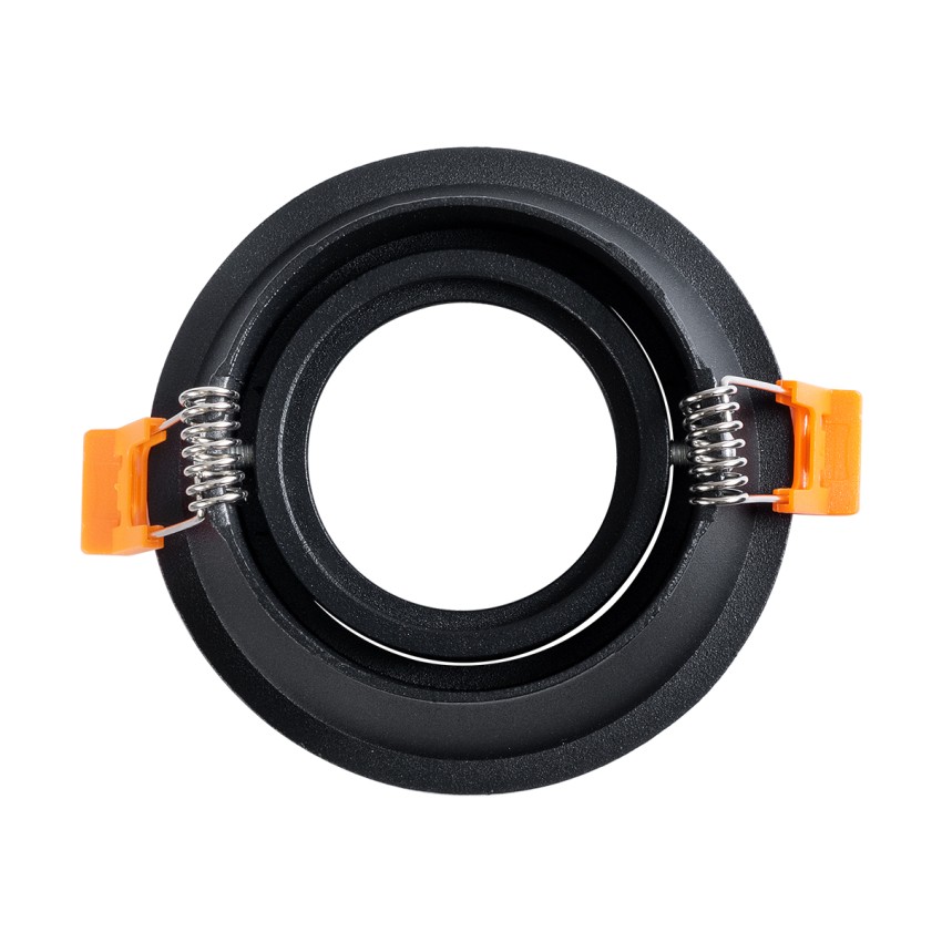 GLOBOSTAR® ALPHA  Χωνευτή Κινούμενη Βάση για Σποτ MR16 με Ντουί GU10/GU5.3 IP20 - Μαύρο Ματ - Μ9.4 x Π9.4 x Υ4.2cm / Q8.3cm