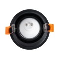 GLOBOSTAR® ALPHA  Χωνευτή Κινούμενη Βάση για Σποτ MR16 με Ντουί GU10/GU5.3 IP20 - Μαύρο Ματ - Μ9.4 x Π9.4 x Υ4.2cm / Q8.3cm
