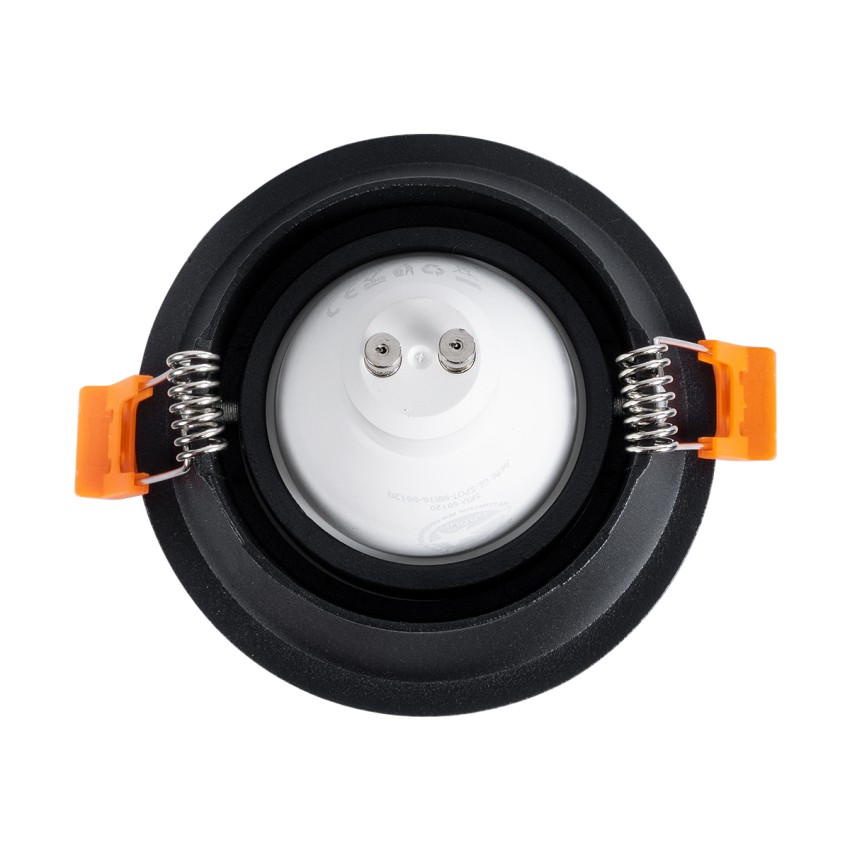 GLOBOSTAR® ALPHA  Χωνευτή Κινούμενη Βάση για Σποτ MR16 με Ντουί GU10/GU5.3 IP20 - Μαύρο Ματ - Μ9.4 x Π9.4 x Υ4.2cm / Q8.3cm